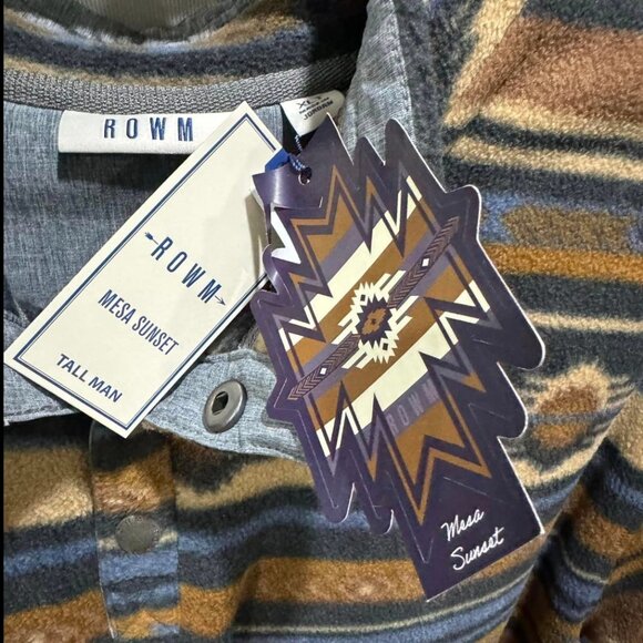 ROWM Mesa Sunset Quarter Snap Fleece Size XL Tall XLT NWT Southwestern Southwest - Picture 3 of 4